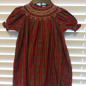 Orient Express Smocked Plaid Christmas Dress